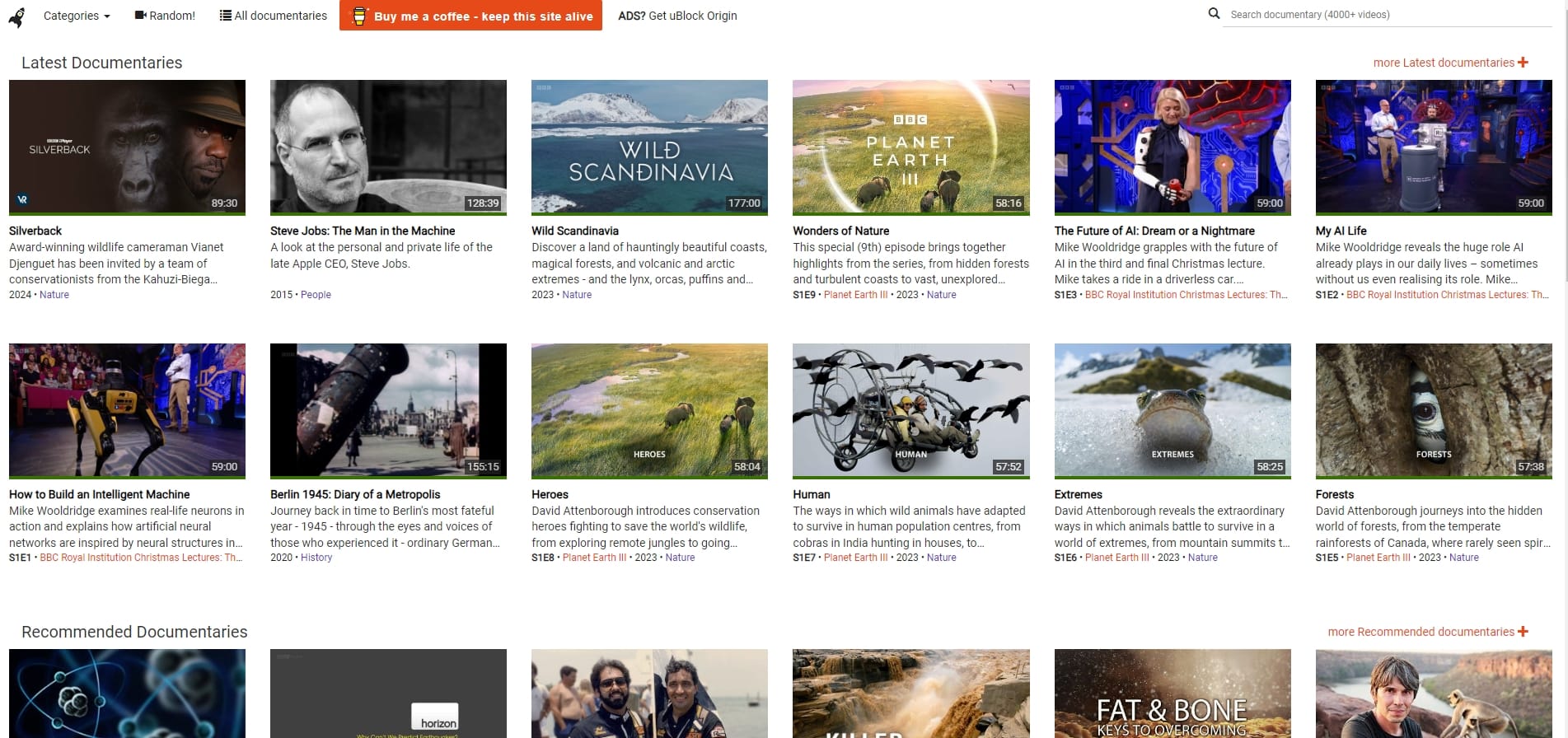 ihavenotv-在线免费纪录片网站 纪录片大全 4000+