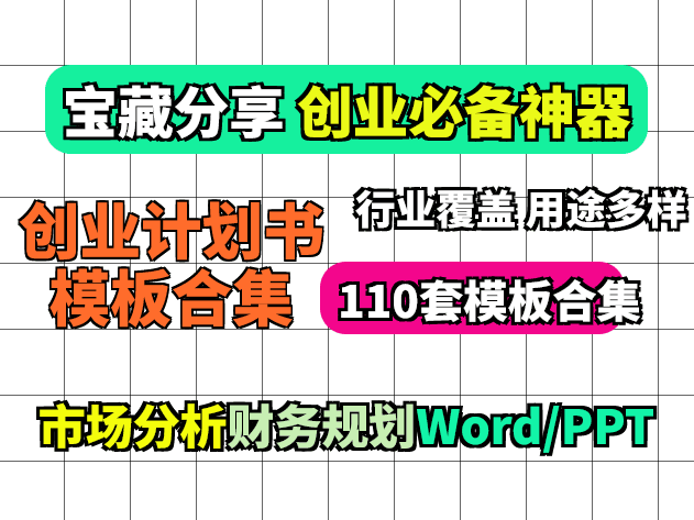 110个创业计划书模板大全